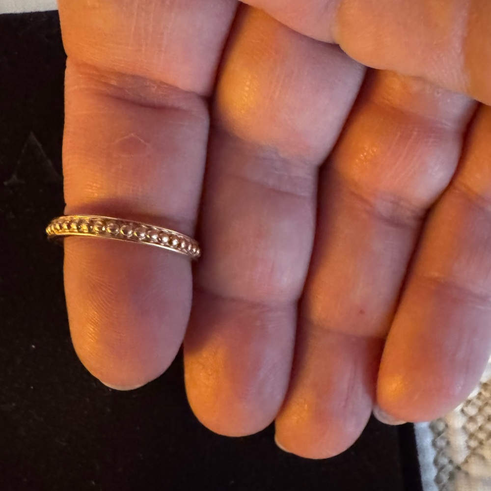 LAGOS Meridian 18K Rose Gold Beaded Stacking Women's Ring size 8